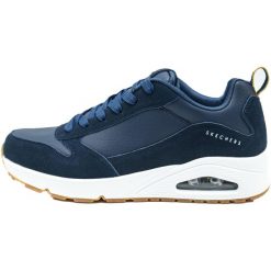 Buty do chodzenia męskie Skechers Uno Stacre. Niebieskie buty sportowe na co dzień męskie Skechers, na wiosnę, z gumy, bez zapięcia, trekkingowe. Za 299.00 zł.