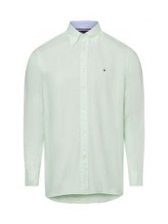 Tommy Hilfiger koszula casual z zawartością lnu Mężczyźni Regular Fit Bawełna zielony, M. Zielone koszule męskie Tommy Hilfiger, m, bez wzorów, z bawełny, bez kołnierzyka, bez ramiączek. Za 279.95 zł.