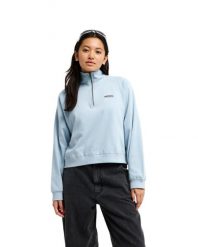 Bluza dla Kobiety CORONET PEAK Niebieski. Niebieskie bluzy z kapturem damskie Quiksilver, l, z bawełny. Za 319.99 zł.
