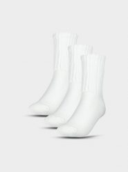4F Skarpetki casual za kostkę (3-pack) damskie - białe 39-42. Białe skarpetki damskie 4f, bez wzorów, z bawełny. W wyprzedaży za 39.99 zł.