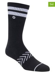 Skechers Skarpety (6 par) w kolorze biało-czarnym rozmiar: 40,5-46. Czarne skarpetki męskie Skechers, bez wzorów, ze splotem. Za 73.99 zł.