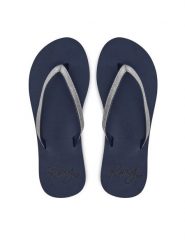 Roxy Japonki ARJL100673 Srebrny. Szare klapki damskie Roxy, bez wzorów, z tworzywa sztucznego, bez obcasa. Za 79.99 zł.