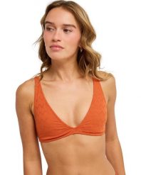 Trójkątny stanik bikini dla Kobiety CURRENT COOLNESS Pomarańczowy. Brązowe bikini damskie Roxy, bez wzorów. Za 129.99 zł.