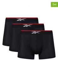 Reebok Bokserki (3 pary) "Glynn" w kolorze czarnym rozmiar: XL. Czarne bokserki męskie Reebok, bez wzorów. Za 91.56 zł.