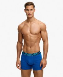 Superdry Boxer Triple Pack z bawełny organicznej – komfortowe bokserki. Niebieskie bokserki i panty damskie Superdry., bez wzorów, z bawełny. Za 186.50 zł.