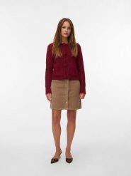 Vero Moda Spódnica sztruksowa w kolorze beżowym rozmiar: XL. Brązowe spódniczki damskie Vero Moda, xl, bez wzorów, ze sztruksu, z podwyższonym stanem, mini, proste. Za 78.47 zł.