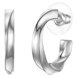 Yokoamii Kolczyki z Stop metali w Srebrny Kolczyki koła 1 ct Damski. Szare kolczyki damskie Yokoamii, srebrne. Za 139.99 zł.