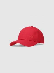4F Czapka z daszkiem strapback uniseks - czerwona L/XL. Czerwone czapki z daszkiem damskie 4f, bez wzorów, z bawełny. W wyprzedaży za 39.99 zł.