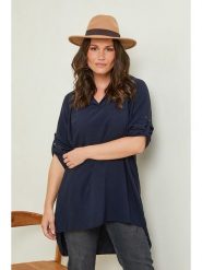 Curvy Lady Bluzka w kolorze granatowym rozmiar: 40/42. Niebieskie bluzki damskie Curvy Lady, bez wzorów, klasyczne, bez kołnierzyka, bez ramiączek. Za 115.95 zł.