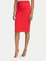 Elisabetta Franchi Spódnica ołówkowa GO-223-66E2-V320 Czerwony Slim Fit. Czerwone spódniczki damskie Elisabetta Franchi, bez wzorów, z syntetyku, ołówkowe. Za 1,369.00 zł.