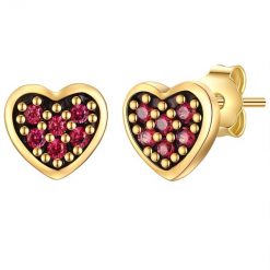 Glanzstücke München Kolczyki Serce z Srebro wysokiej próby w Żółte złoto 1 ct Damski. Żółte kolczyki damskie Glanzstücke München, z cyrkonią, pozłacane, na sztyftcie. Za 149.99 zł.