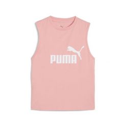 Damska wąska koszulka bez rękawów z logo No. 1 ESS PUMA Pink Fruit. Czerwone bluzki sportowe damskie Puma, s, z bawełny, bez kołnierzyka, bez ramiączek. Za 97.80 zł.