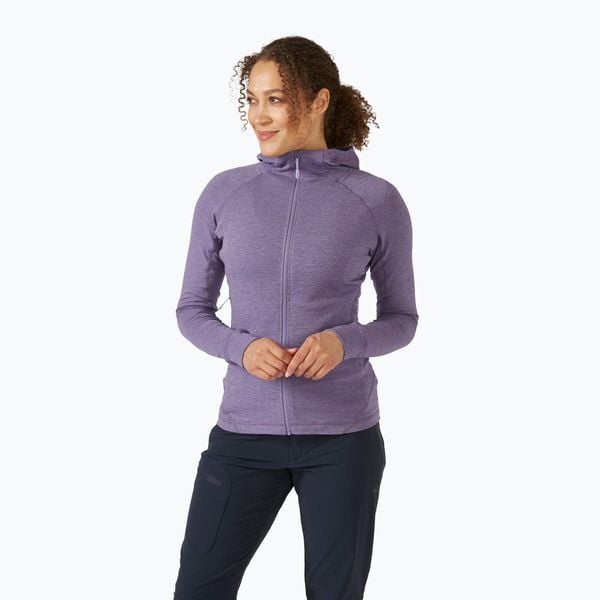 Bluza damska Rab Nexus Hoody. Fioletowe bluzy bez kaptura damskie RAB, l, z elastanu. Za 369.99 zł.