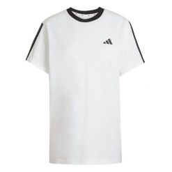 Koszulka damska ADIDAS W 3S BF T S. Białe t-shirty damskie Adidas, s, bez wzorów, z bawełny, bez kołnierzyka. Za 129.00 zł.