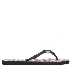 Japonki Roxy. Czarne klapki damskie Roxy, bez wzorów, bez obcasa. Za 55.99 zł.