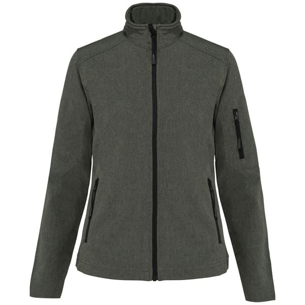 Kurtka Softshell dla kobiet Kariban. Zielone kurtki damskie KARIBAN, bez wzorów, z softshellu, bez kaptura. Za 222.50 zł.