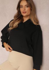 Czarna Bluza z Kapturem Paranero. Czarne bluzy sportowe damskie Renee, l, z dzianiny. Za 99.99 zł.