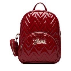Plecak Guess. Czerwone plecaki damskie Guess, z aplikacjami, sportowe. Za 324.99 zł.