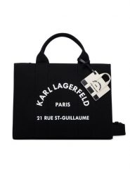 KARL LAGERFELD Torebka B4W50076 Czarny. Czarne torebki klasyczne damskie Karl Lagerfeld, bez wzorów, z materiału, bez dodatków. Za 649.99 zł.