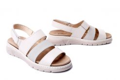SUAVE 710177-03 weiss, sandały damskie. Brązowe sandały damskie Suave, bez wzorów, z gumy, bez obcasa. Za 203.94 zł.