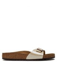 Birkenstock Klapki Madrid 0940153 Beżowy. Brązowe klapki damskie Birkenstock, bez wzorów, ze skóry, bez obcasa. Za 309.99 zł.