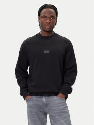 HUGO Bluza Delastcrew 50546672 Czarny Relaxed Fit. Czarne bluzy bez kaptura męskie Hugo, l, z bawełny. Za 479.99 zł.