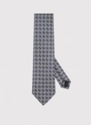 PAKO LORENTE - Granatowy krawat w kwiatowy wzór. Niebieskie krawaty i muchy męskie Pako Lorente, bez wzorów, z poliesteru. Za 99.99 zł.