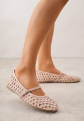 Różowe Balerinki Ozdobione Ażurowym Motywem i Paskiem Nonaniassi. Czerwone baleriny damskie Born2be, w ażurowe wzory, z jeansu, bez obcasa. Za 119.99 zł.