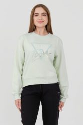 GUESS Miętowa bluza Icon. Zielone bluzy bez kaptura damskie Guess, s. W wyprzedaży za 331.99 zł.
