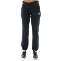 Bluza lekki z bawełna z ściągacze na co dzień. Czarne bluzy bez kaptura damskie LEONE 1947 APPAREL, z bawełny. W wyprzedaży za 124.24 zł.