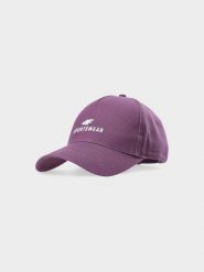 4F Czapka z daszkiem strapback uniseks - burgundowa L/XL. Czerwone czapki z daszkiem damskie 4f, bez wzorów, z bawełny. W wyprzedaży za 39.99 zł.