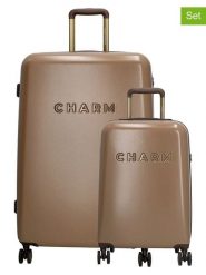 Charm Walizki (2 szt.) w kolorze jasnobrązowym rozmiar: onesize. Brązowe walizki Charm, bez wzorów, z materiału. Za 486.58 zł.