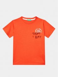 United Colors Of Benetton T-Shirt 3096G1098 Czerwony Regular Fit. Czerwone t-shirty chłopięce United Colors Of Benetton, bez wzorów, z bawełny, bez ramiączek. Za 69.99 zł.