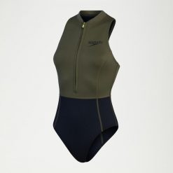 Termoaktywny kostium kąpielowy jednoczęściowy damski Speedo. Brązowe stroje jednoczęściowe damskie Speedo, bez wzorów. Za 522.95 zł.