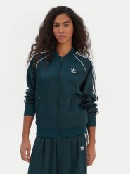 Adidas Bluza SST adicolor Satin JZ6732 Zielony Regular Fit. Zielone bluzy bez kaptura damskie Adidas, xs, z syntetyku. Za 249.99 zł.