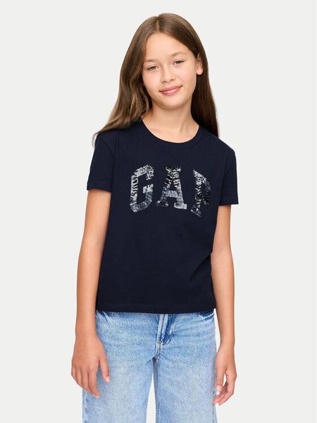 Gap T-Shirt 628663 Granatowy Regular Fit. Niebieskie koszulki dziewczęce GAP, xl, bez wzorów, z bawełny, bez ramiączek. Za 69.99 zł.