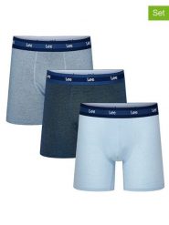 LEE Underwear Bokserki (3 pary) "Logue" w kolorze niebiesko-błękitnym rozmiar: M. Niebieskie bokserki męskie LEE Underwear, bez wzorów. Za 80.52 zł.