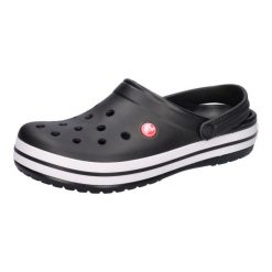 Klapki sportowe na basen Crocs CROCBAND. Białe klapki damskie Crocs, bez wzorów, z materiału, bez obcasa. Za 345.00 zł.