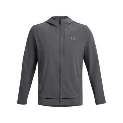 Kurtka wodoodporna z kapturem Under Armour OutRun The Storm. Czarne kurtki treningowe męskie Under Armour, l, bez wzorów, z materiału, do biegania. Za 350.30 zł.