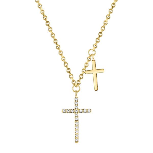 EASTSIDE Naszyjnik ze stali szlachetnej Krzyżyk Stal szlachetna Cyrkonia żółte złoto Naszyjniki 1 ct Damski. Żółte naszyjniki damskie Eastside, pozłacane. Za 169.99 zł.