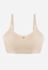 Beżowy Elastyczny Biustonosz Bezszwowy Bez Fiszbin Edaelia. Brązowe biustonosze Renee, bez wzorów, z jeansu. Za 39.99 zł.