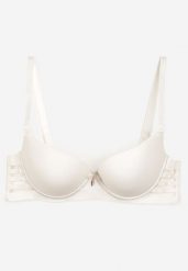 Jasnobeżowy Biustonosz Gładki z Efektem Push-Up i Wycięciami Roselily. Brązowe biustonosze Born2be, bez wzorów. Za 34.99 zł.