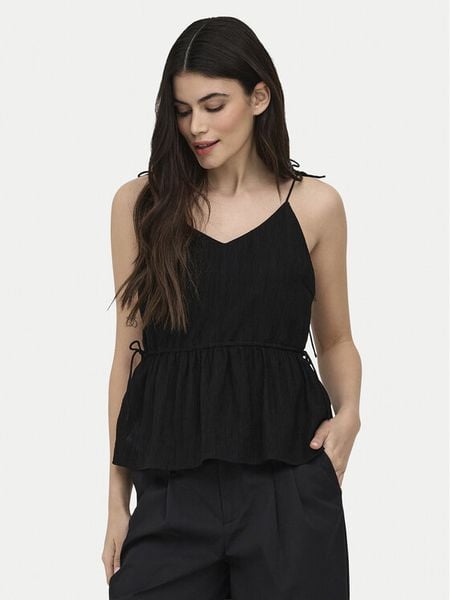 ONLY Top Nele 15370325 Czarny Regular Fit. Czarne topy damskie Only, xl, bez wzorów, z wiskozy, bez kołnierzyka. Za 107.99 zł.