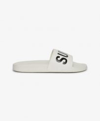Superdry Pool Sliders klapki basenowe z wyściełanymi paskami – Brilliant White. Białe klapki damskie Superdry., bez wzorów, z poliesteru, bez obcasa. Za 143.70 zł.