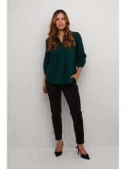 CULTURE Bluzka w kolorze zielonym rozmiar: M. Zielone bluzki damskie Culture, m, bez wzorów, z bawełny, bez kołnierzyka, bez ramiączek. Za 113.99 zł.