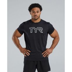 Koszulka męska TYR MENS AIRTEC LL SS. Czarne t-shirty sportowe męskie TYR, m, bez ramiączek, na fitness i siłownię. Za 269.99 zł.