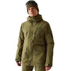 Męska Kurtka Narciarska Twin Tip. Zielone kurtki męskie Dare 2b, l, bez wzorów, z materiału, z kapturem, narciarskie. Za 315.99 zł.