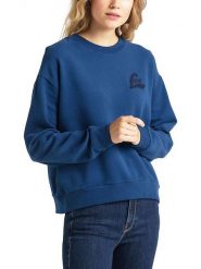 BLUZA DAMSKA LEE CREW SWS WASHED BLUE L53LJSLR 112112398. Niebieskie bluzy bez kaptura damskie Lee, l. Za 239.99 zł.