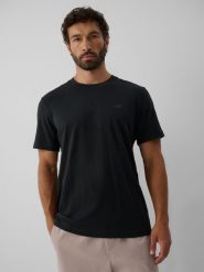 4F T-shirt regular gładki męski - szary L. Szare t-shirty męskie 4f, l, bez wzorów, z bawełny, bez kołnierzyka. Za 69.99 zł.