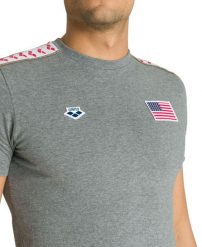 Koszulka T-Shirt sportowy unisex Arena Nations. Szare topy sportowe damskie Arena, m, bez wzorów, z bawełny, bez ramiączek. Za 171.98 zł.